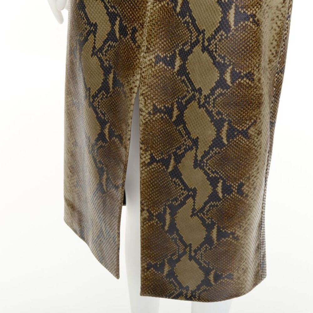 Khaite 2023 Fraser Brown Python Leather Skirt - Picture 2 of 10